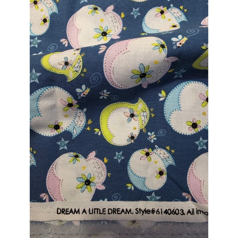 DREAM A LITTLE DREAM HEATHER ROSAS CAMELOT FABRIC WHIMSICAL  OWLES 1 1/4 YD F26